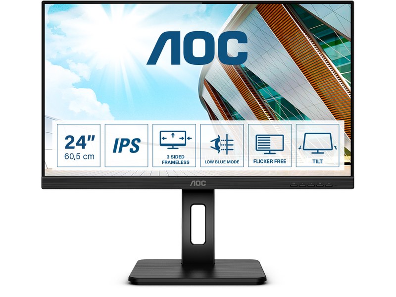 Écran PC 24''Full HD Argent (IPS LED. 1920 x 1080 px. 5 ms. 16:9. HDMI. VGA)
