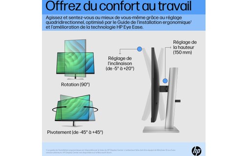 Écran 27" HP E27 G5 - HDMI/DisplayPort - 6N4E2AA#ABB