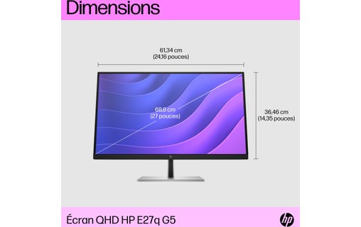 Écran 27" HP E27q G5 - HDMI/DisplayPort