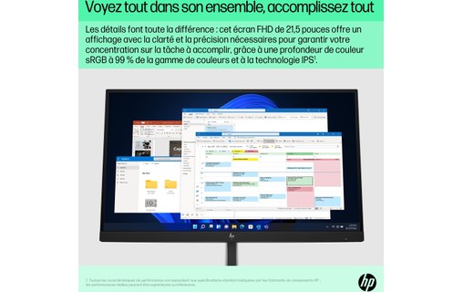 Écran 21,5" HP E22 G5 - HDMI/DisplayPort