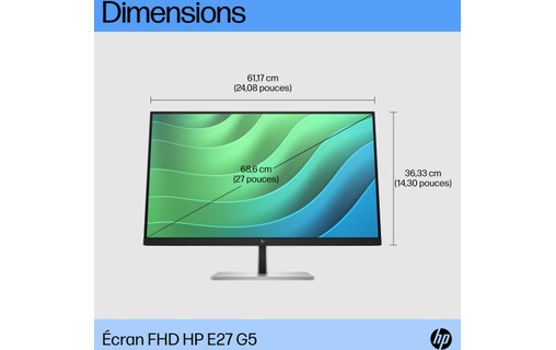 Écran 27" HP E27 G5 - HDMI/DisplayPort - 6N4E2AA#ABB
