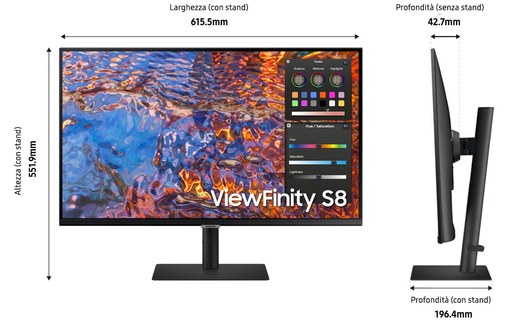 Écran 27" Samsung ViewFinity S8 S80PB - 4K USB-C