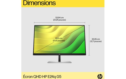 Écran 23,8" HP E24q G5 - HDMI/DisplayPort
