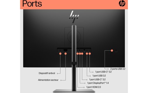 Écran 31,5" HP E32k G5 - 4K HDMI/DisplayPort - 6N4D6AA#ABB