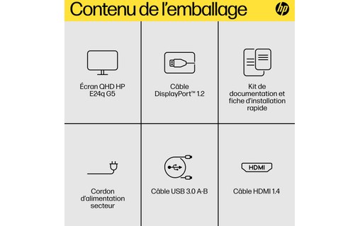 Écran 23,8" HP E24q G5 - HDMI/DisplayPort