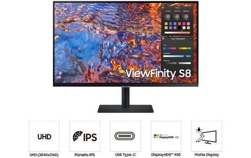 Écran 27" Samsung ViewFinity S8 S80PB - 4K USB-C