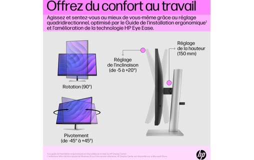 Écran 27" HP E27q G5 - HDMI/DisplayPort