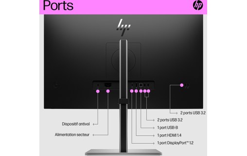 Écran 27" HP E27q G5 - HDMI/DisplayPort