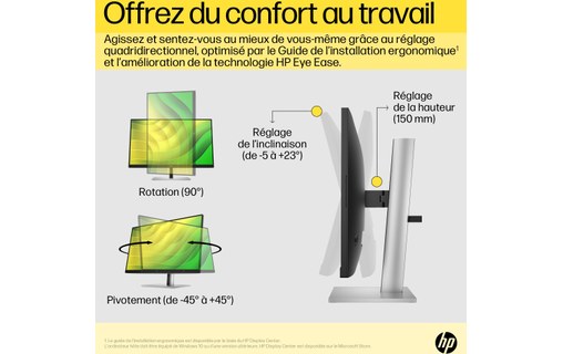 Écran 23,8" HP E24q G5 - HDMI/DisplayPort