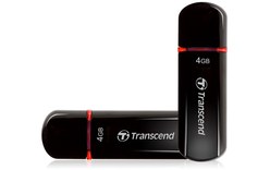Clé USB Transcend JetFlash 600 4 Go - Noir - USB 2.0