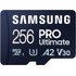 Carte microSDXC Samsung PRO Ultimate 256 Go avec adaptateur USB, UHS-I, V30