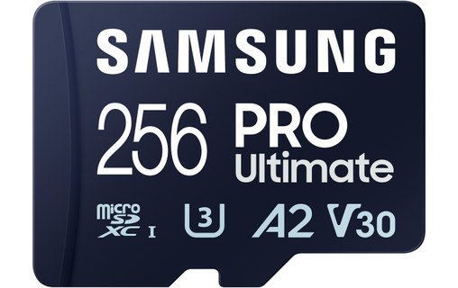 Carte microSDXC Samsung PRO Ultimate 256 Go avec adaptateur USB, UHS-I, V30