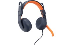 Micro-casque Logitech Zone Bleu, Orange - Jack 3,5 mm