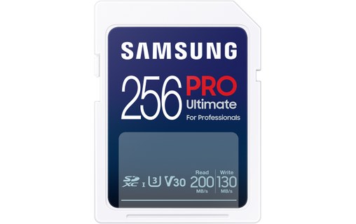 Carte SDXC Samsung PRO Ultimate 256 Go, UHS-I, V30