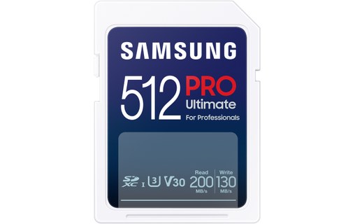 Carte SDXC Samsung PRO Ultimate 512 Go, UHS-I, V30