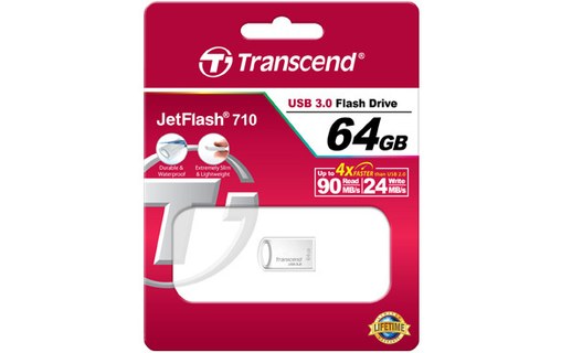 Clé USB Transcend JetFlash 710 64 Go - Argent - USB 3.2