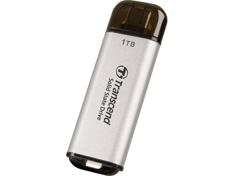 Disque SSD externe portable USB-C 1 To - Transcend ESD300 Argent