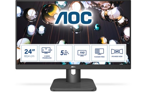 Écran 23,8" AOC E1 24E1Q - HDMI/DisplayPort/VGA