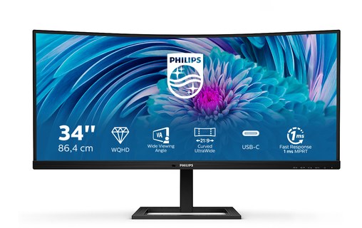 Écran Incurvé 34" Philips E-Line 346E2CUAE/00 - USB-C