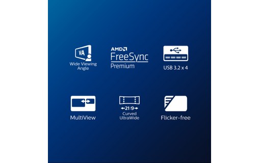 Écran Incurvé 34" Philips E-Line 346E2CUAE/00 - USB-C