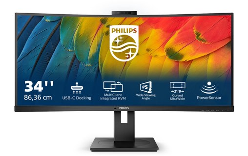 Écran Incurvé 34" Philips Série 5000 34B1U5600CH/00 - HDMI/DisplayPort/USB-C
