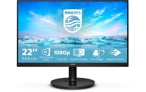Écran 21,5" Philips V-Line 221V8/00 - HDMI/VGA