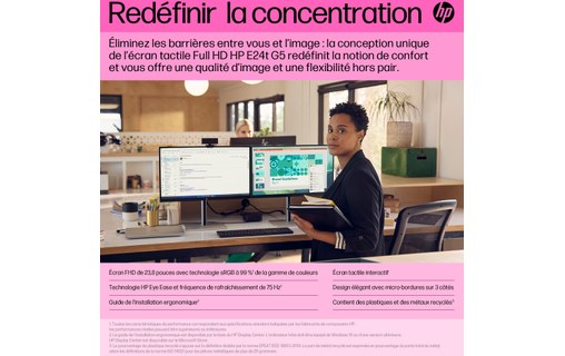 Écran Tactile 23,8" HP E24t G5