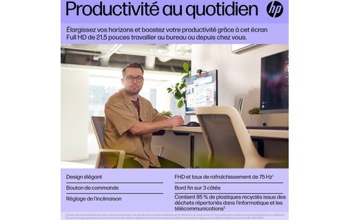 Écran 22" HP P22h G5 - HDMI/DisplayPort/VGA