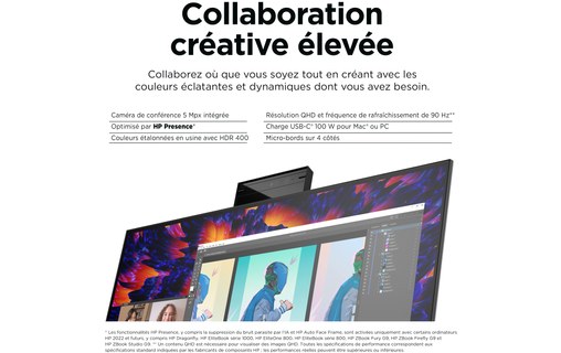 Écran 24" HP Z24m G3 - HDMI/DisplayPort/USB-C