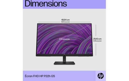 Écran 22" HP P22h G5 - HDMI/DisplayPort/VGA