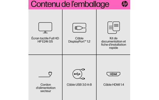 Écran Tactile 23,8" HP E24t G5
