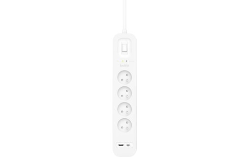 Belkin multiprise parafoudre 4 prises avec 1 port USB-C et 1 port USB-A (18 W)