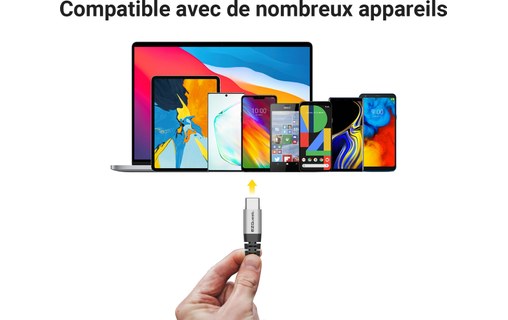 Câble de charge USB-C vers USB-A 2,2 m - EZQuest DuraGuard X48922
