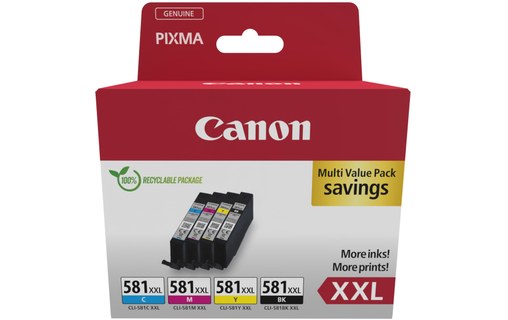 Canon 1998C007 cartouche d'encre 4 pièce(s) Original Noir, Cyan, Magenta, Jaune