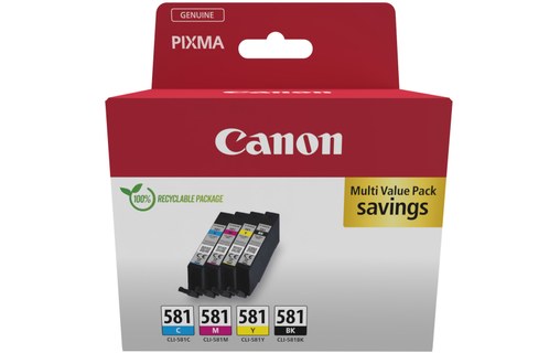 Canon 2103C007 cartouche d'encre 4 pièce(s) Original Noir, Cyan, Magenta, Jaune