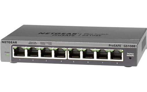 Switch Ethernet NETGEAR GS108E / GS108E-300PES 8 ports - Manageable
