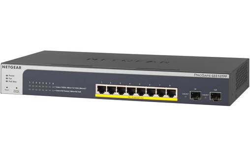Switch Ethernet NETGEAR GS510TPP 8 ports - Manageable, PoE, L2/L3/L4