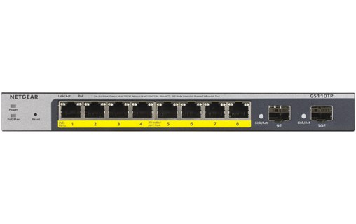 Switch Ethernet NETGEAR GS110TP 8 ports - Manageable, PoE, L2/L3/L4