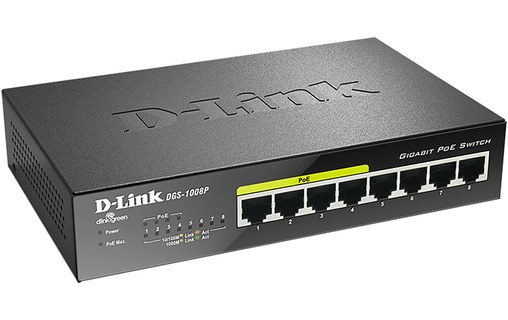 Switch Ethernet D-LINK DGS-1008P 8 ports - PoE