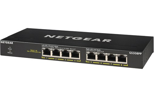 Switch Ethernet NETGEAR GS308PP 8 ports - PoE