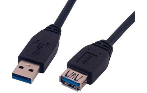 Rallonge MCL USB-A vers USB-A femelle 5 Gbit/s - 1,8 m - Noir