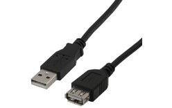 Câble MCL USB-A vers USB-A femelle USB 2.0 - 3 m - Noir