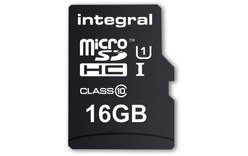 Carte microSDHC Integral UltimaPro 16 Go avec adaptateur SD, UHS-I