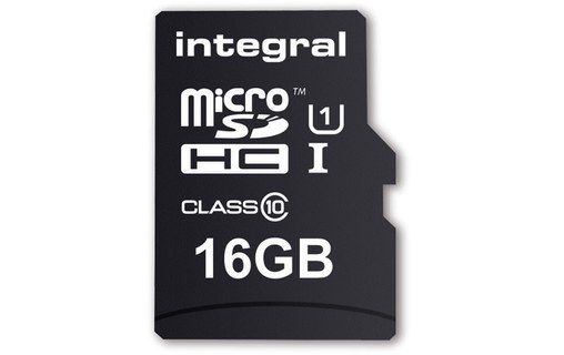 Carte microSDHC Integral UltimaPro 16 Go avec adaptateur SD, UHS-I