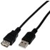 Rallonge MCL USB-A vers USB-A femelle USB 2.0 - 5 m - Noir