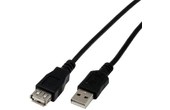 Rallonge MCL USB-A vers USB-A femelle USB 2.0 - 5 m - Noir
