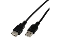 Rallonge MCL USB-A vers USB-A femelle USB 2.0 - 5 m - Noir