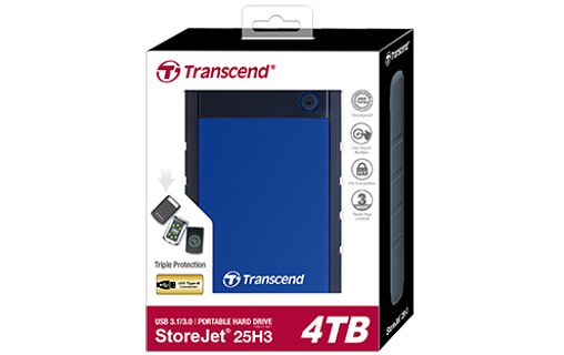 Transcend StoreJet 25H3 4 To - Bleu - Disque dur externe