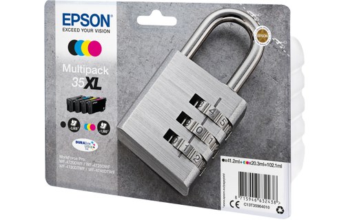 Epson 35XL C13T35964010 Pack 4 Cartouches Noir et couleurs (Cadenas)