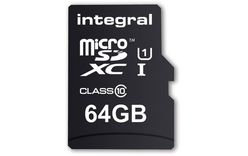 Carte microSDXC Integral UltimaPro 64 Go avec adaptateur SD, UHS-I